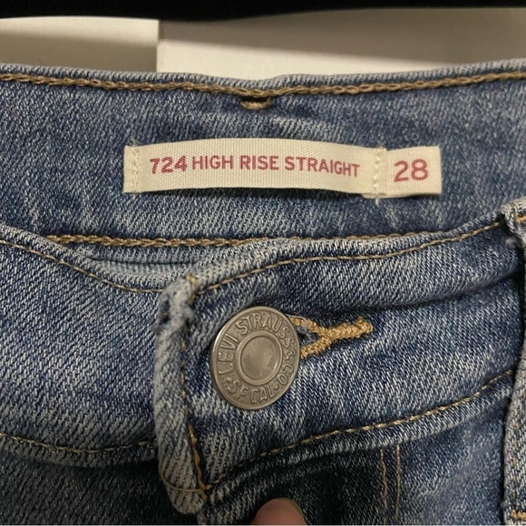Levi's 724 High Rise Straight Leg Jeans Size 28 - Picture 6 of 12